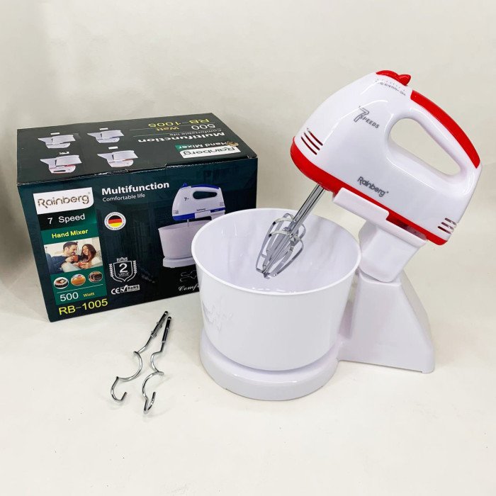 Міксер 7 швидкостей із чашею 2 л Rainberg RB-1005 500Вт Red