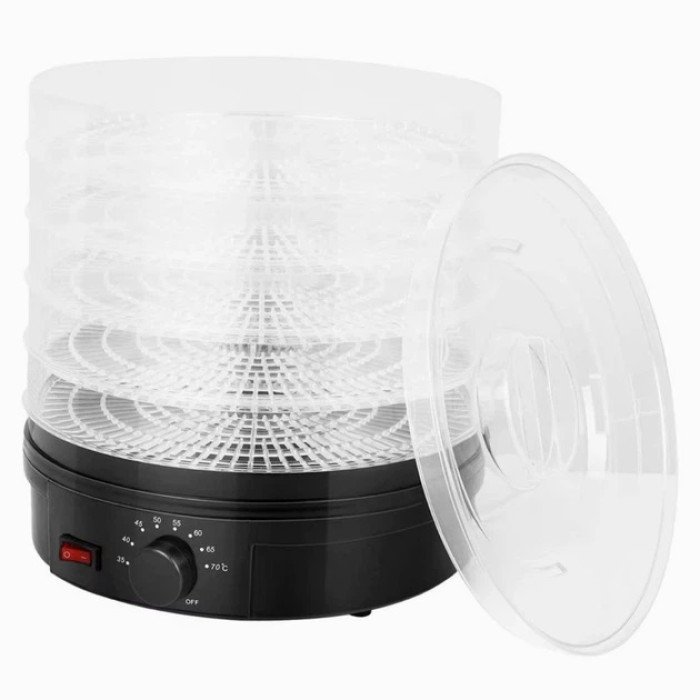 Сушарка для фруктів та овочів 5 ярусів 800Вт чорний Rainberg RB-912 електро дегідратор