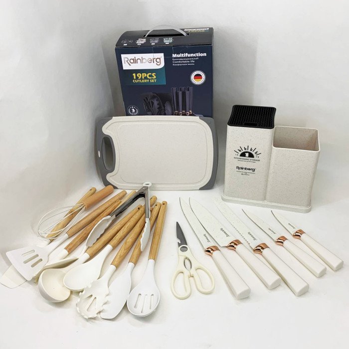 Набір кухонного приладдя на підставці Rainberg RB-2289 White