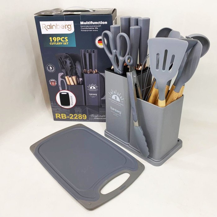 Набір кухонного приладдя на підставці Rainberg RB-2289 Gray
