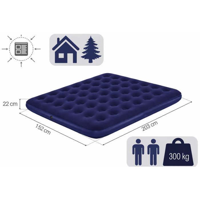 Надувний матрац 203x152x25см з поршневим насосом