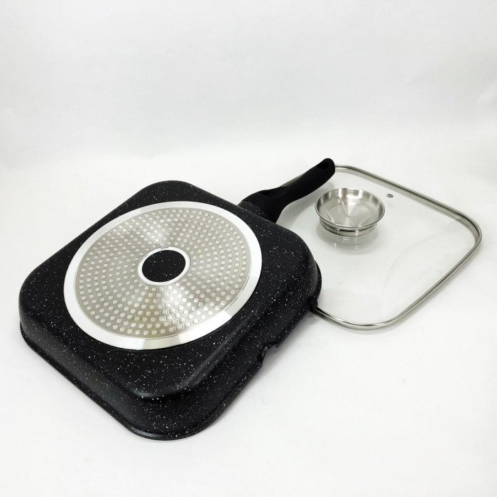 Сковорода гриль UNIQUE UN-4012 стильна 24см, Надійна сковорода з антипригарним покриттям