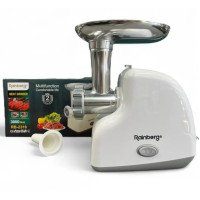 М'ясорубка електрична Rainberg RB-2319 із системою реверсу насадка куббе 3000Вт White