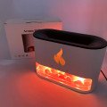 Лампа зволожувач повітря Docsal Flame 3 в 1 з соляним камінням, Портативний зволожувач лампа біла