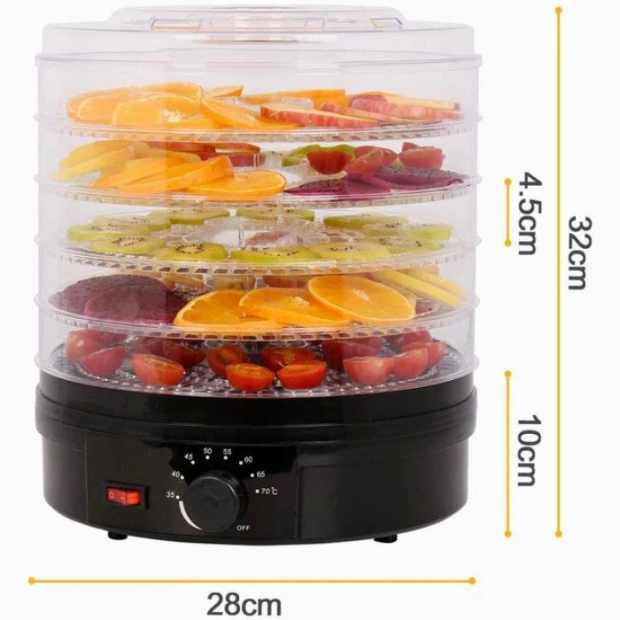 Сушарка для фруктів та овочів 5 ярусів 800Вт чорний Rainberg RB-912 електро дегідратор