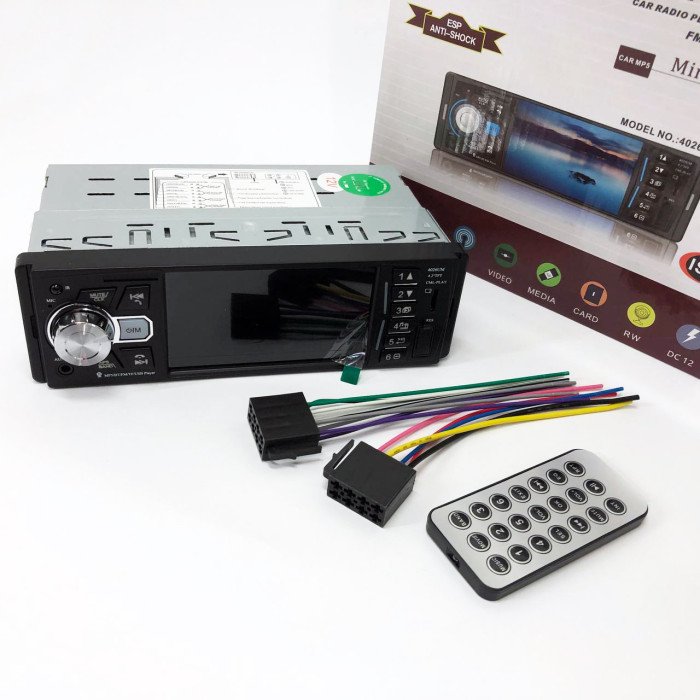 Автомагнітола MP5 4026UM з екраном 4.1 дюйми, AUX вхід, Bluetooth, 1 DIN, магнітола в машину