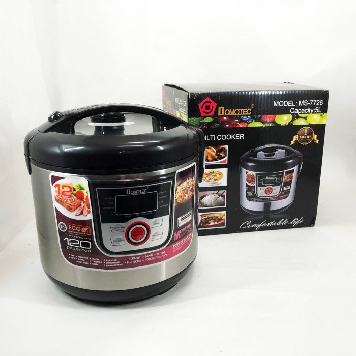 Мультиварка електрична пароварка рисоварка Domotec MS-7726 5л/12 програм Майстер Шеф 1500 W