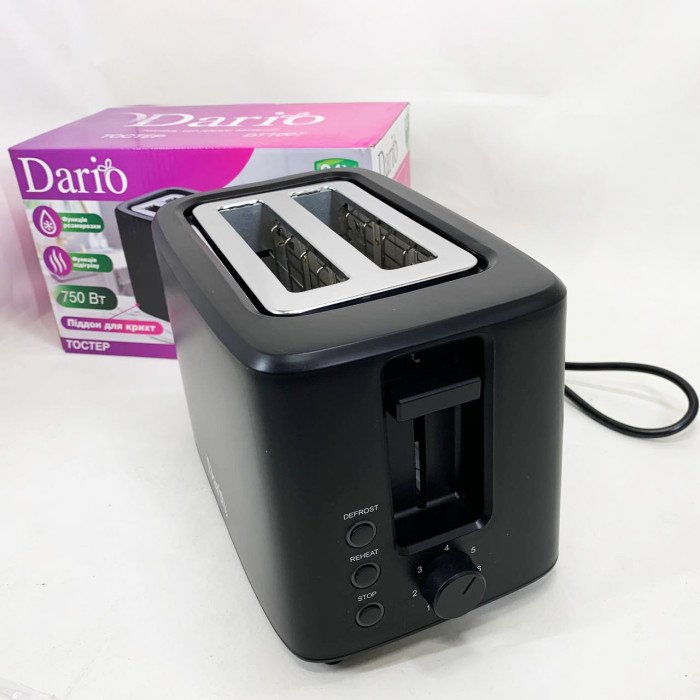 Тостер DARIO DT1007. Колір: чорний