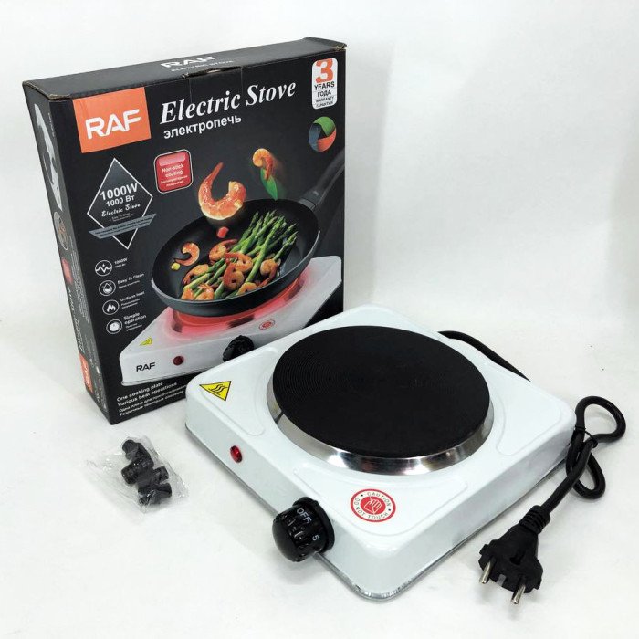 Електрична одноконфоркова дискова настільна плита RAF 8010A 1000 Вт, електрична комфорка