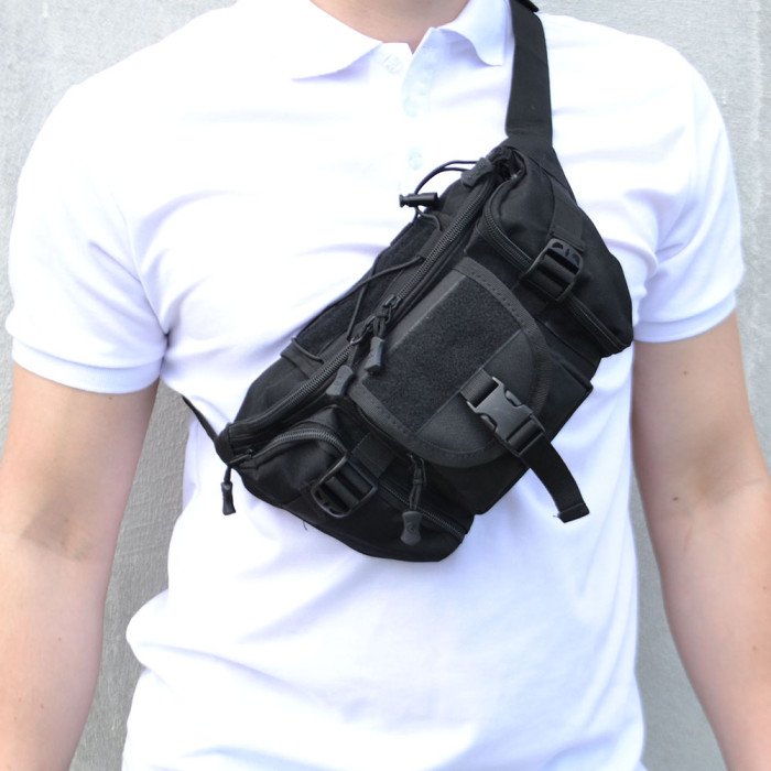 Набір! Якісна тактична сумка через плече + тактичний ліхтар