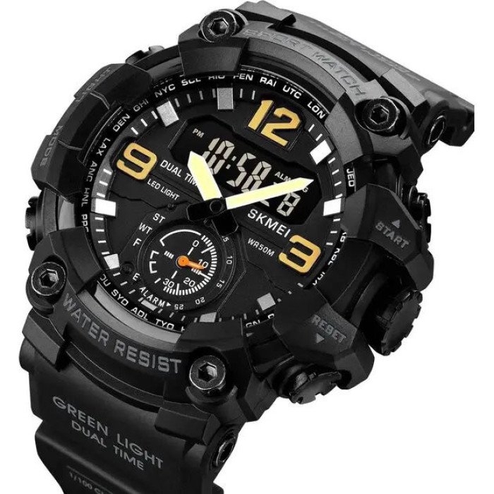 Годинник наручний чоловічий SKMEI 1965BK BLACK, армійський годинник протиударний. Колір: чорний