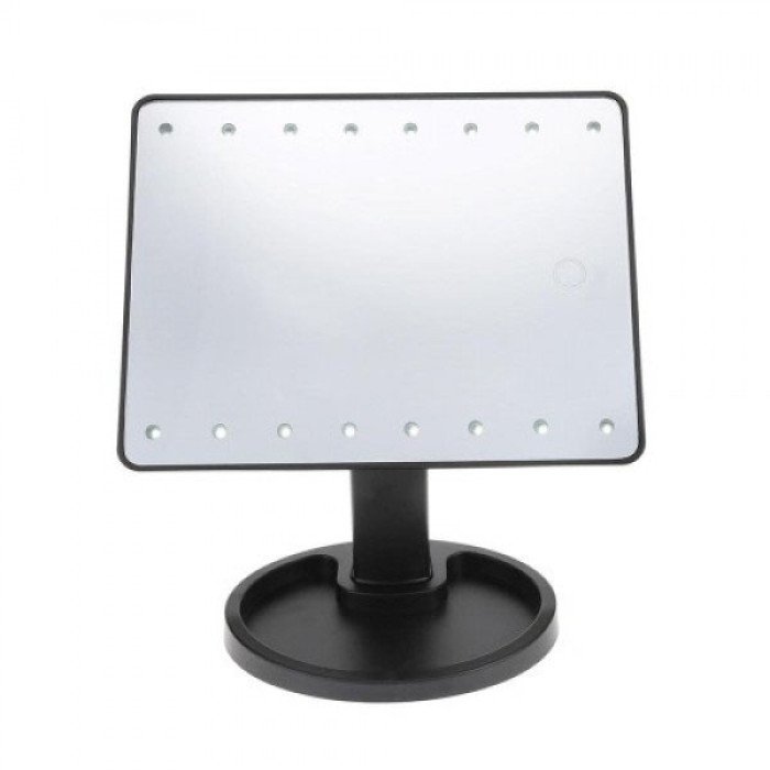 Дзеркало для макіяжу з 16 LED підсвічуванням Mirror White, Дзеркало зі світлом для макіяжу. Колір: чорний