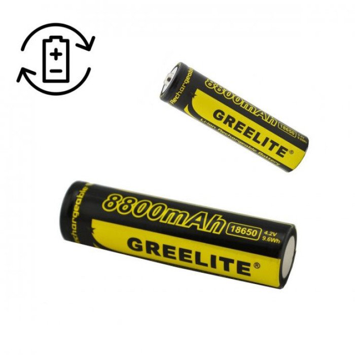 Акумулятор (1шт) 18650 Greelite 4.2V 9.6Wh Li-ion батарейка для ліхтарика