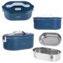 Ланч бокс з підігрівом електричний Adler AD 4505 Blue 55 Вт металевий для їжі з кришкою 0.8 л 220В