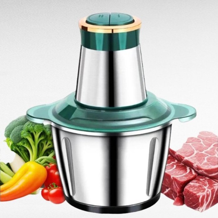 Подрібнювач для кухні, подрібнювач чопер кухонний, блендер з металічною чашею 2л