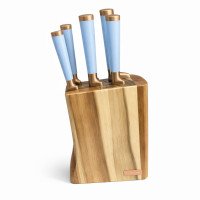 Набір кухонних ножів Edenberg EB-11029 із дерев'яною підставкою 7 предметів Blue