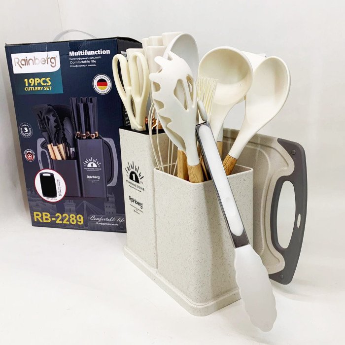 Набір кухонного приладдя на підставці Rainberg RB-2289 White