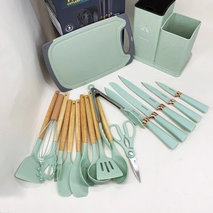 Набір кухонного приладдя на підставці Rainberg RB-2289 Green