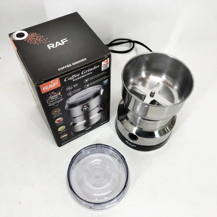 Кавомолка RAF R-7113 потужна роторна, електричний подрібнювач, з нержавіючої сталі 150 Вт