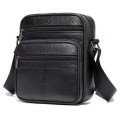 Стильна чоловіча сумка через плече з натуральної шкіри, компактний розмір, багато відділень