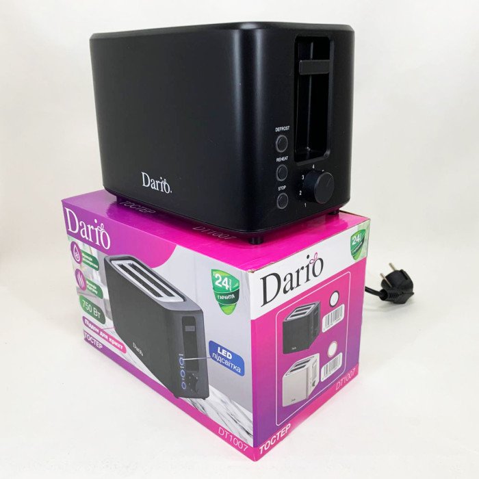 Тостер DARIO DT1007. Колір: чорний