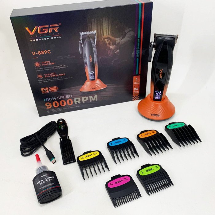 Машинка для стрижки волосся VGR V-889C керамічні леза 9000RPM