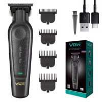 Акумуляторна машинка для стрижки VGR V-995 + 4 насадки, 2000 мАг, USB