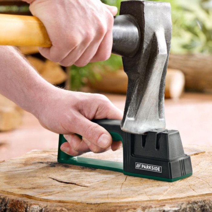 Точилка для ножів і сокир Parkside PAMS 2 A1, алмазне покриття дві направляючі ергономічна нековзна ручка