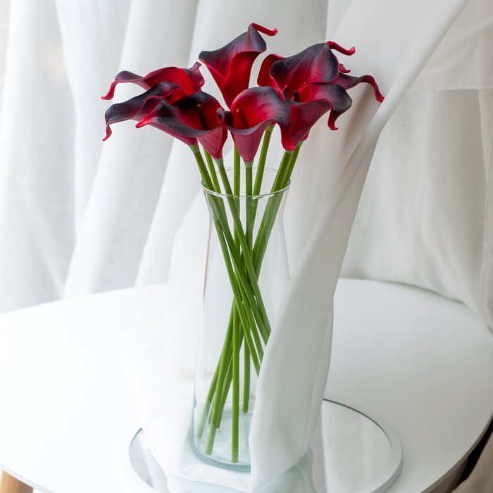 Калла на ніжці штучна В-21 см Упаковка 10 шт. Колір: червоний