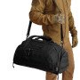 Тактична дорожня сумка-рюкзак 2 в 1 — зміцнена, універсальна чорна