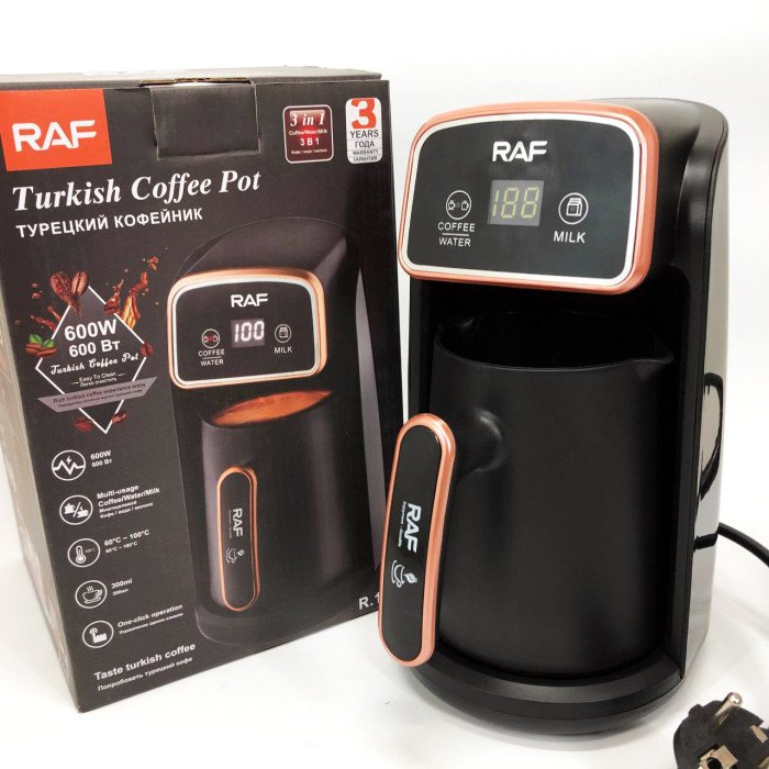 Кавоварка електрична RAF R.117, 300 мл, 600 Вт, чашка кавова з підігрівом, турка