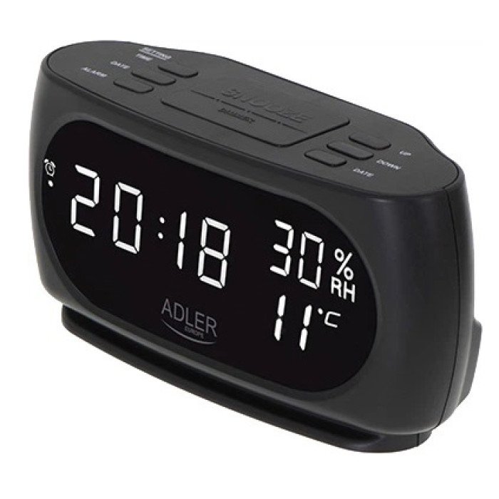Настільний годинник-будильник Adler AD 1186 Black