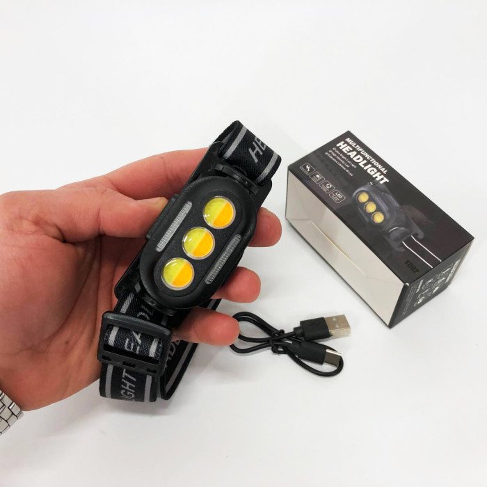 Ліхтарик налобний YD02-COB (White+red+blue), Ліхтарі налобні для активних людей, ліхтар для туризму