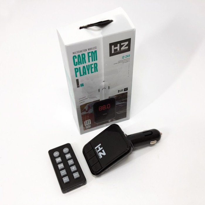 Автомобільний FM трансмітер Bluetooth HZ H6-12-24V модулятор із microSD, USB, Hands Free + Пульт