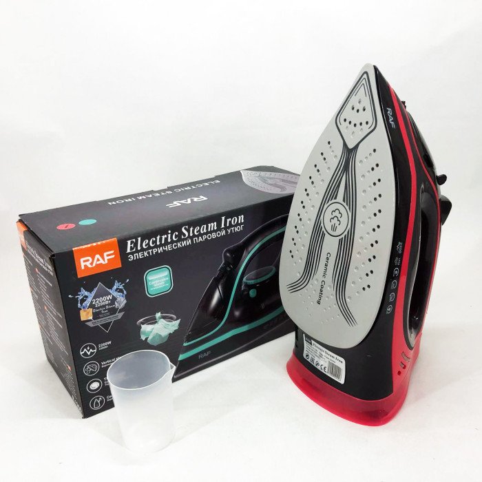 Праска парова RAF R.1250 з керамічною підошвою та функцією самоочищення 2200 Вт. Колір: червоний
