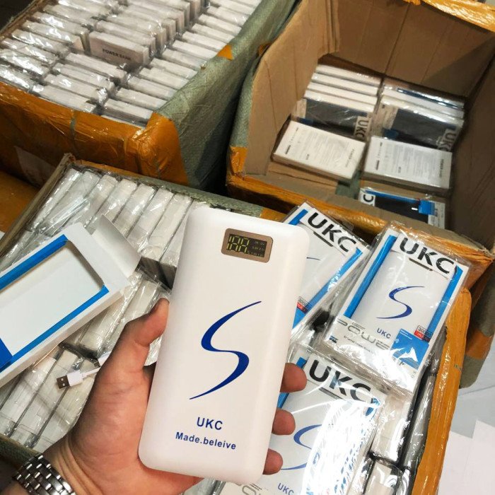 Портативне мобільне заряджання Power Bank 30000/9600mAh UKC, Умб зарядне power bank. Колір: білий