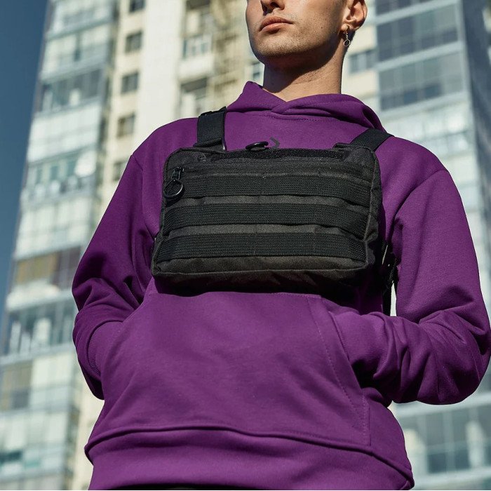 Чоловіча тактична сумка барсетка, Армійська сумка через плече, Нагрудна сумка тактична тканинна