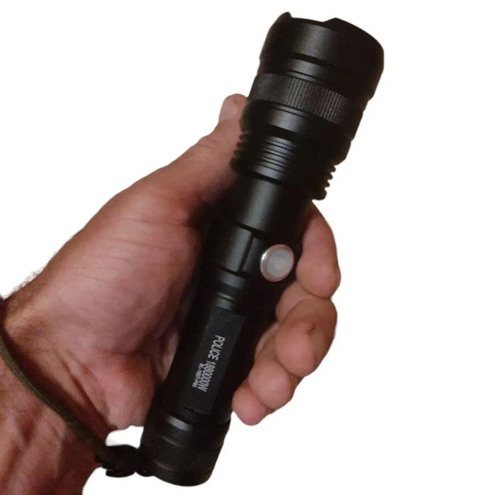 Ручний акумуляторний світлодіодний ліхтар Police X-Balog BL-1827-P90 переносний з USB заряджанням оптичним зумом і металевим корпусом + ремінець на руку