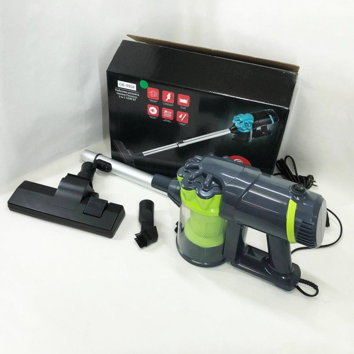 Побутовий контейнерний вакуумний вертикальний пилосос GOLDBERG GB-9904 5200 Вт циклонного типу Green