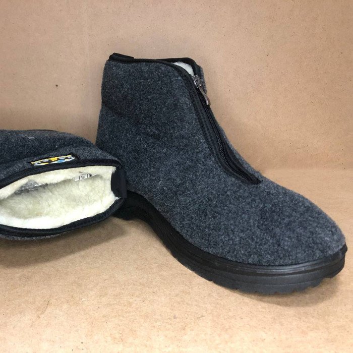 Черевики чоловічі утеплені на застібці 45 розмір, чоловічі робочі черевики. Колір: сірий