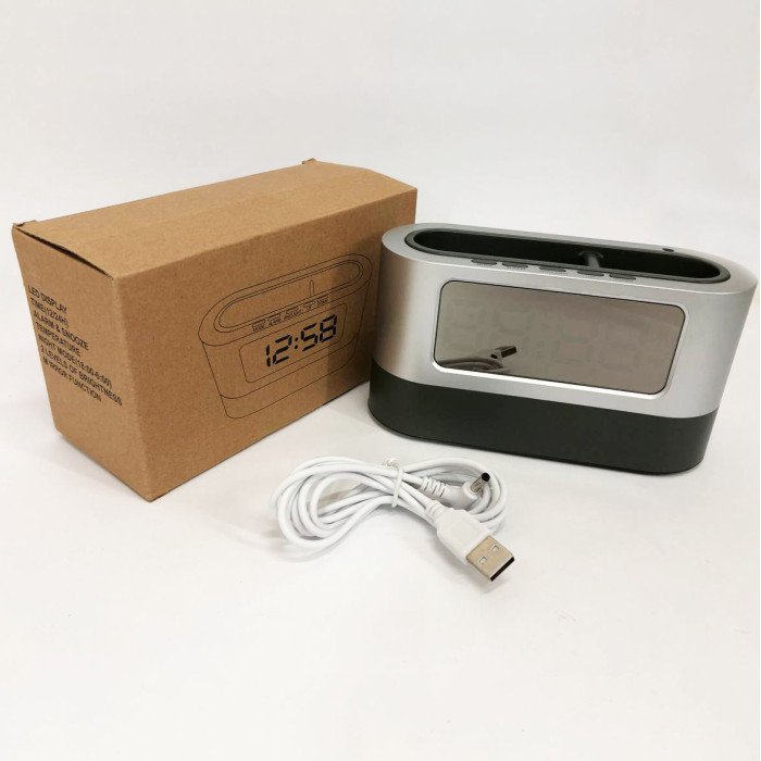 Годинник підставка для ручок 038, настільний електронний годинник з підсвічуванням, лід годинник настільний