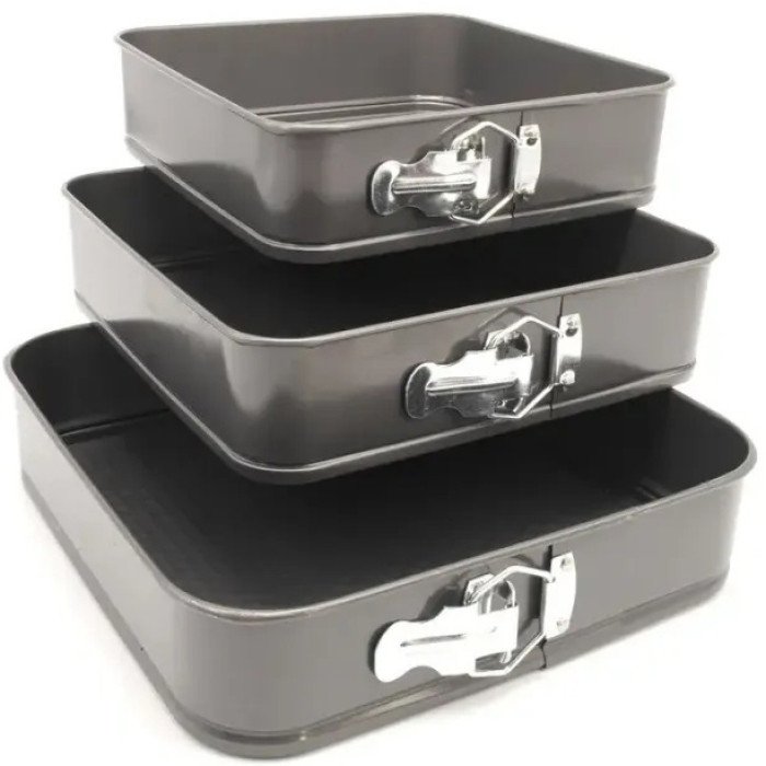 Набір квадратних роз'ємних форм для випікання Unique UN-1704 20/22/24 см