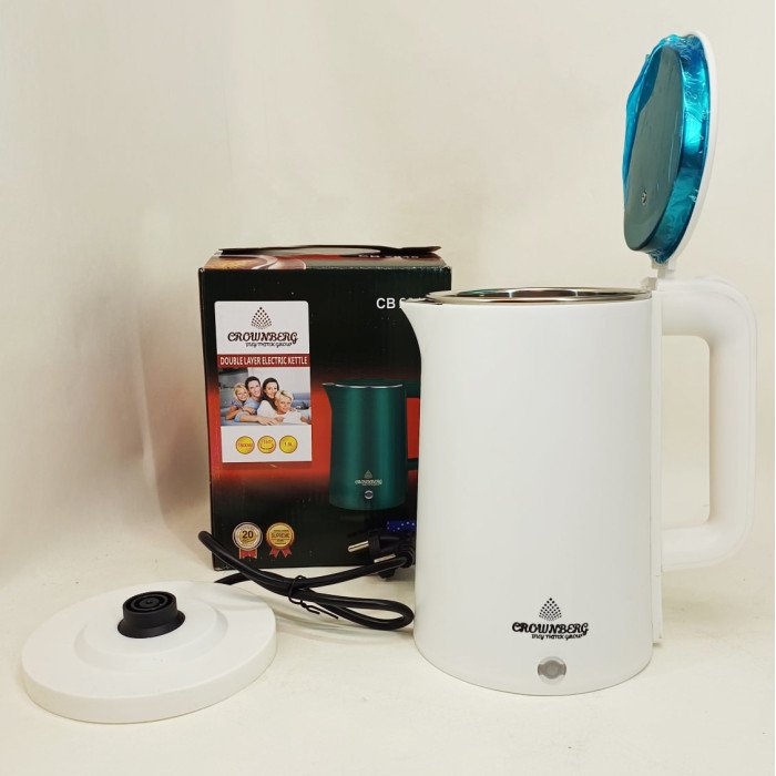 Електрочайник Crownberg CB-2845 дисковий 1.8л 1800Вт White