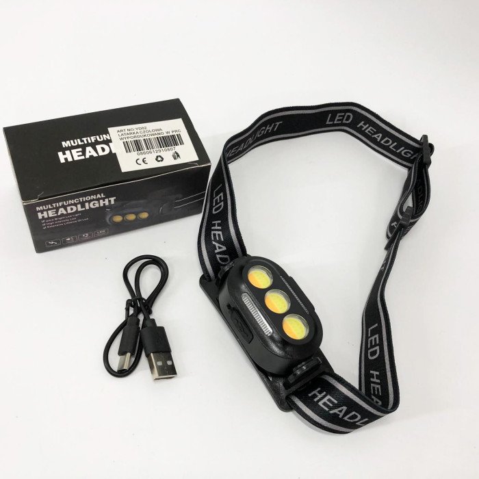 Ліхтарик налобний YD02-COB (White+red+blue), Ліхтарі налобні для активних людей, ліхтар для туризму