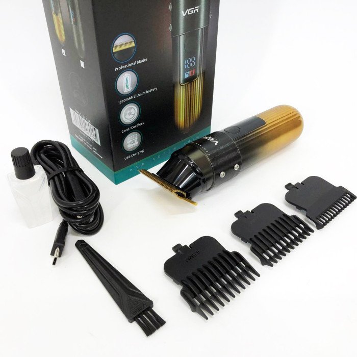 Машинка для стрижки волосся VGR V-929 акумуляторна, Машинка окантувальна професійна для бороди