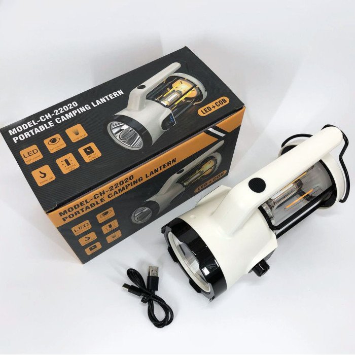 Кемпінговий ручний ліхтар CH-22020 (LM+COB)+Power bank+Type-C+2 режими (плавне регулювання)