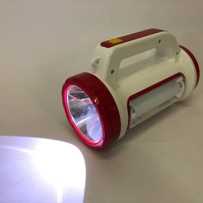 Ліхтар кемпінговий з сонячною панеллю 5158-LED-COB power bank, кемпінговий ліхтар-лампа. Колір: червоний