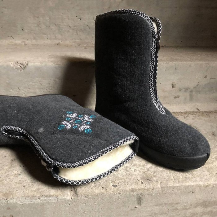 Жіночі чоботи. Розмір 38. Хутряні, високі, утеплені, Бурки повстяні жіночі, Бурки для дому