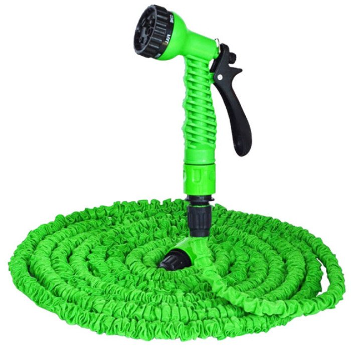 Шланг садовий Magic House 15.0м з розпилювачем (6 режимів). Колір: зелений