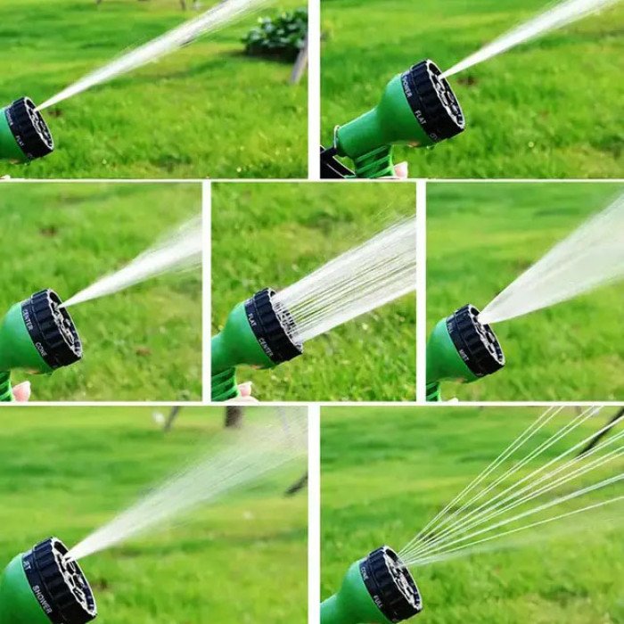 Шланг садовий Magic House 15.0м з розпилювачем (6 режимів). Колір: зелений